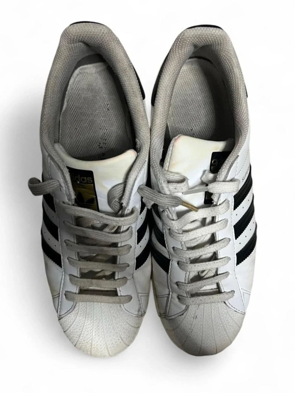 adidas White Sneakers with Black Stripes